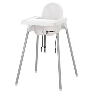 IKEA - Antilop High Chair with Tray and Footreat - Baby - White/Silver